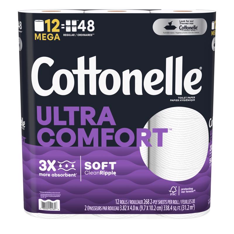 COTTONELLE - Cottonelle Ultra ComfortCare Toilet Paper 12 Rolls 268 sheet 4 in. - Case of 4