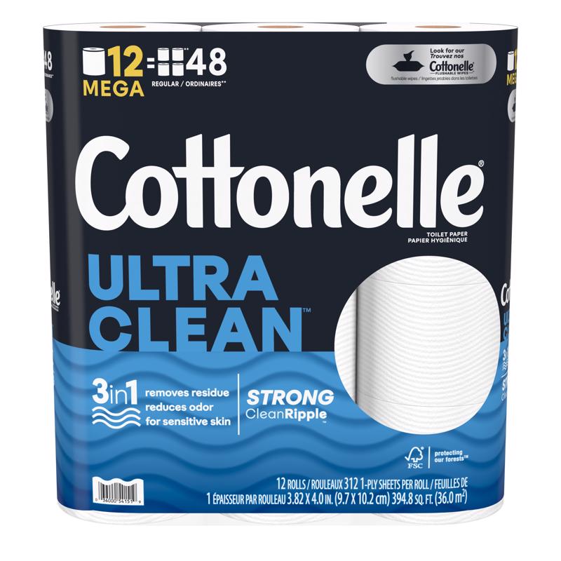 COTTONELLE - Cottonelle Ultra CleanCare Toilet Paper 12 Rolls 310 sheet - Case of 4