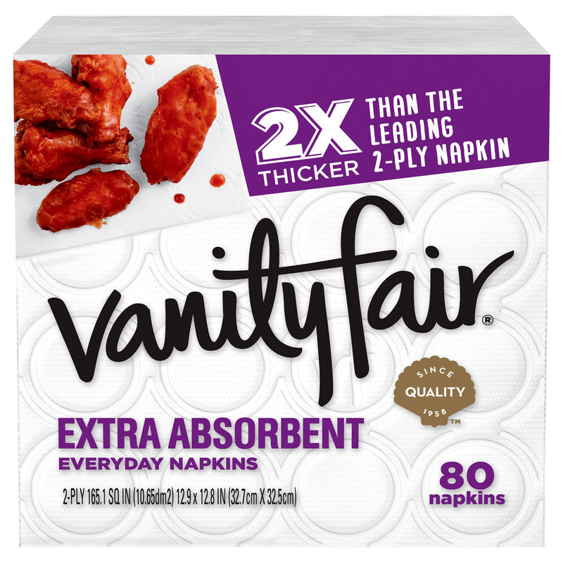 VANITY FAIR - Vanity Fair Napkins 80 sheet 2 ply 80 pk - Case of 12