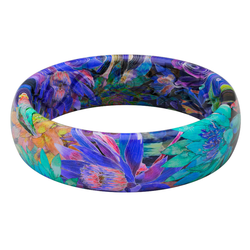 GROOVE LIFE - Groove Life Women's Thin Aspire Twilight Blossom Round Multicolored Ring Silicone Water Resistant Si