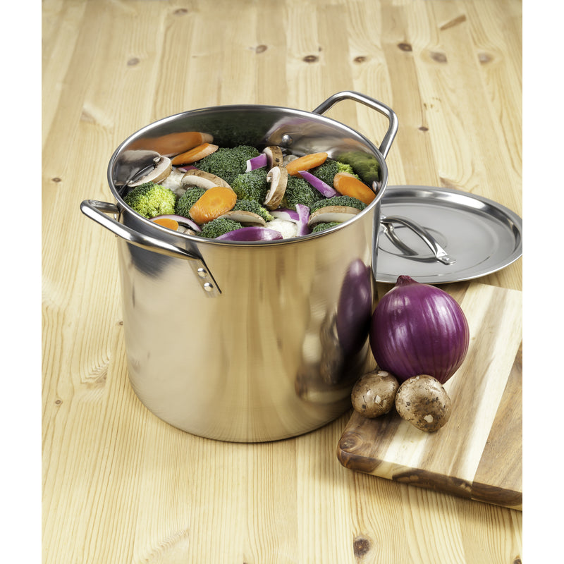 MCSUNLEY - McSunley Stainless Steel Stock Pot 10 in. 12 qt Silver