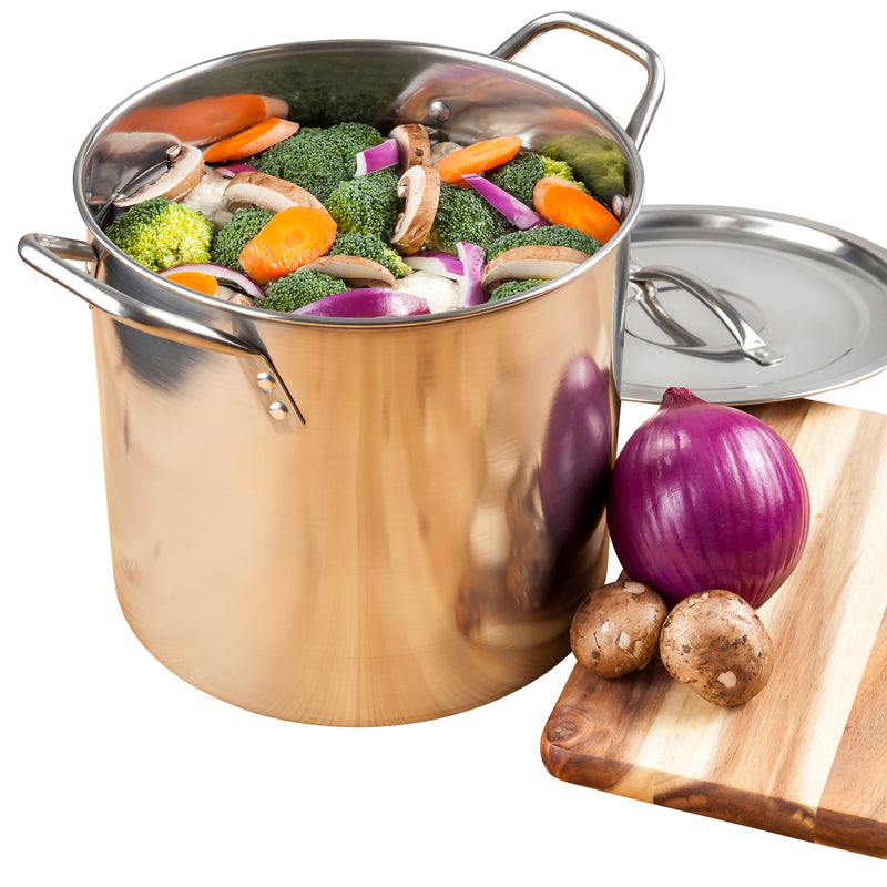 MCSUNLEY - McSunley Stainless Steel Stock Pot 12.25 in. 20 qt Silver