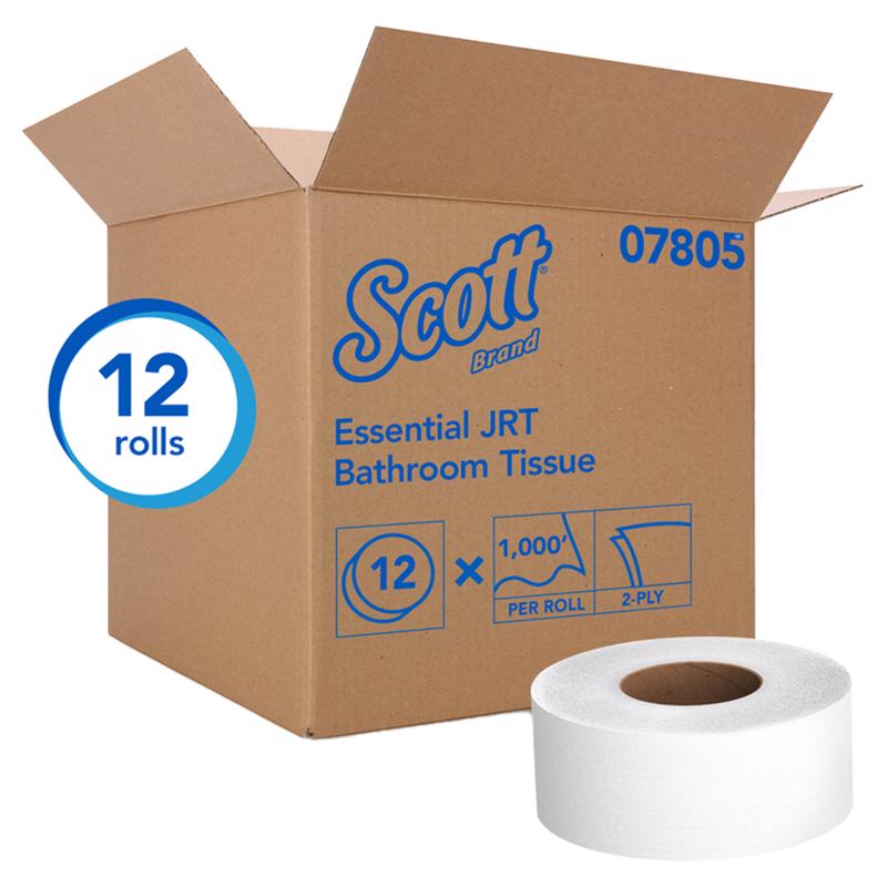 SCOTT - Scott Essential JRT Toilet Paper 12 Rolls 1000 ft.