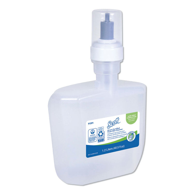 Scott - Essential Green Certified Foam Skin Cleanser, Unscented, 1,200 mL, 2/Carton
