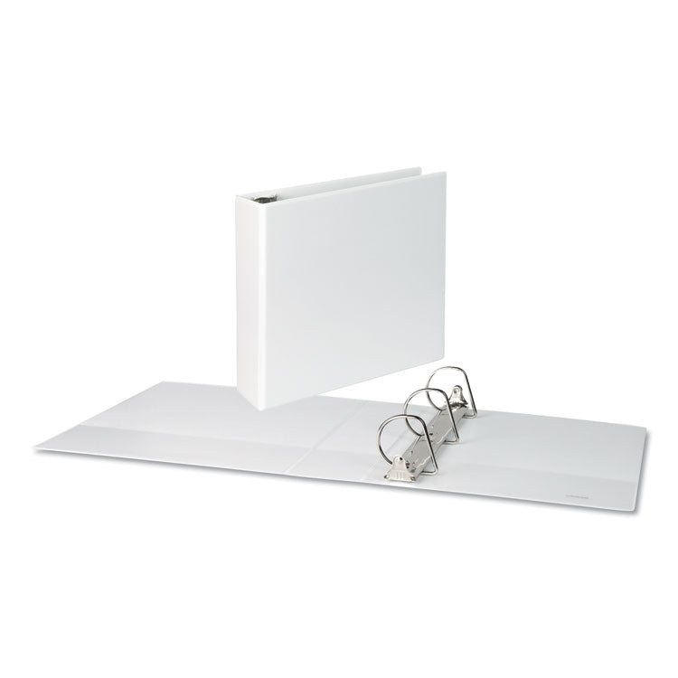 Universal - Slant D-Ring View Binder, 3 Rings, 3" Capacity, 11 x 8.5, White