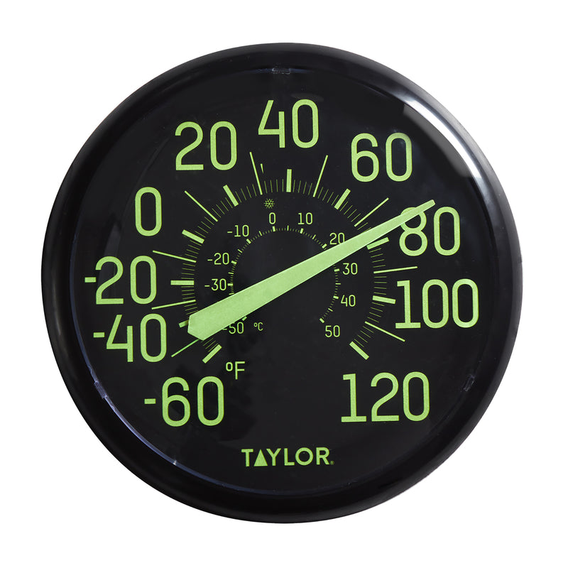 TAYLOR - Taylor Glow in the Dark Dial Thermometer Plastic Black 13.25 in.