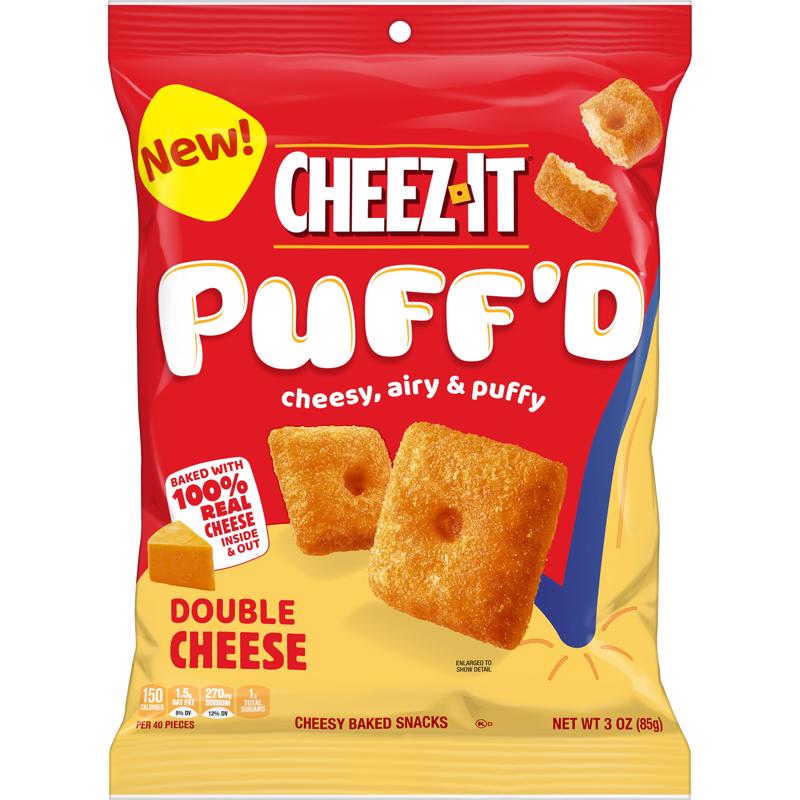 CHEEZ IT - Cheez It Puff'D Double Cheese Crackers 3 oz Bagged - Case of 6