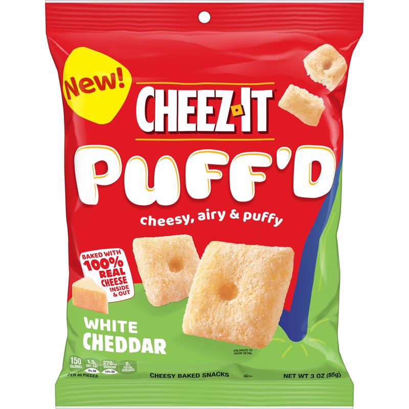 CHEEZ IT - Cheez It Puff''D White Cheddar Crackers 3 oz Bagged - Case of 6