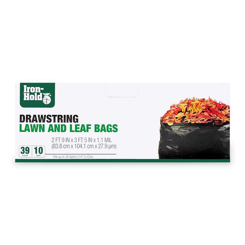 IRON-HOLD - Iron-Hold 39 gal Lawn & Leaf Bags Drawstring 10 pk - Case of 12
