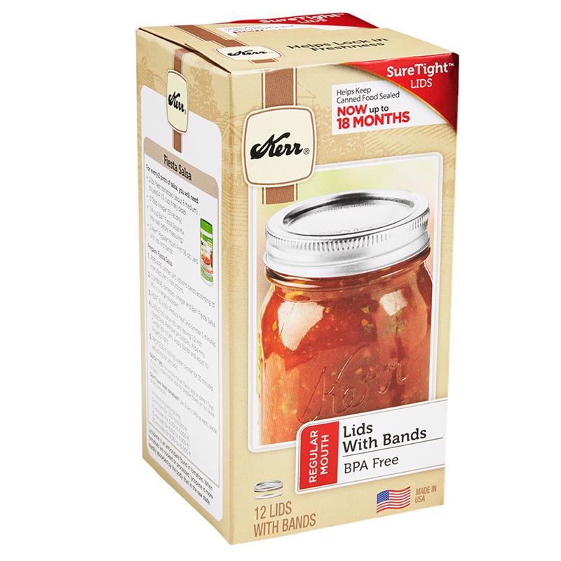 KERR - Kerr Regular Mouth Canning Lids and Bands 1 pk - Case of 10