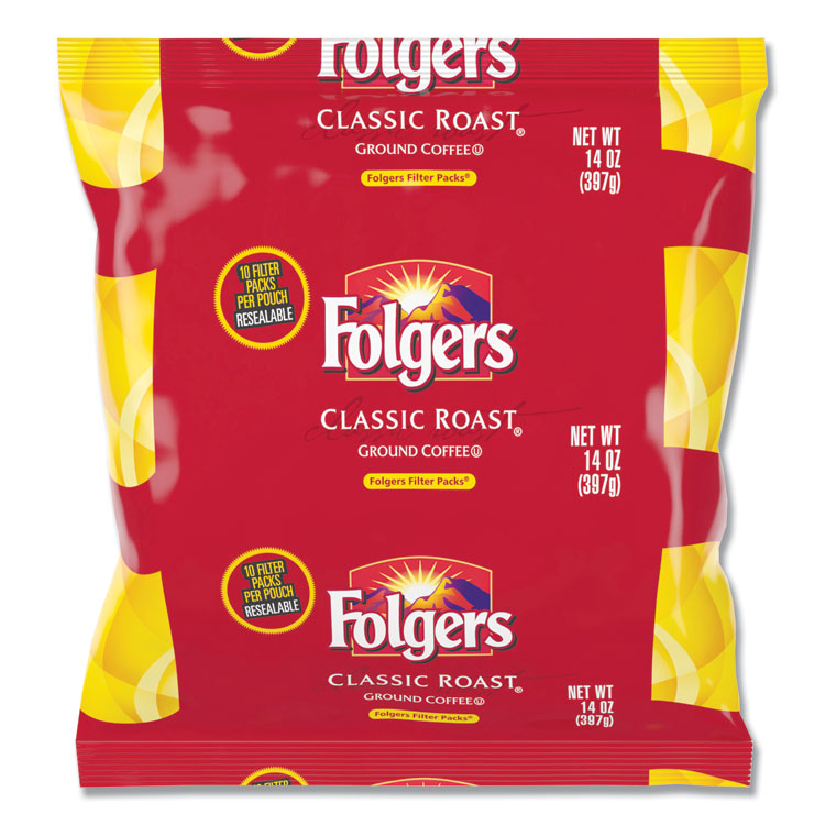 Folgers - Coffee Filter Packs, Classic Roast, 1.4 oz Pack, 40/Carton