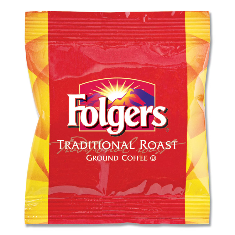 Folgers - Ground Coffee Fraction Packs, Traditional Roast, 2oz, 42/Carton