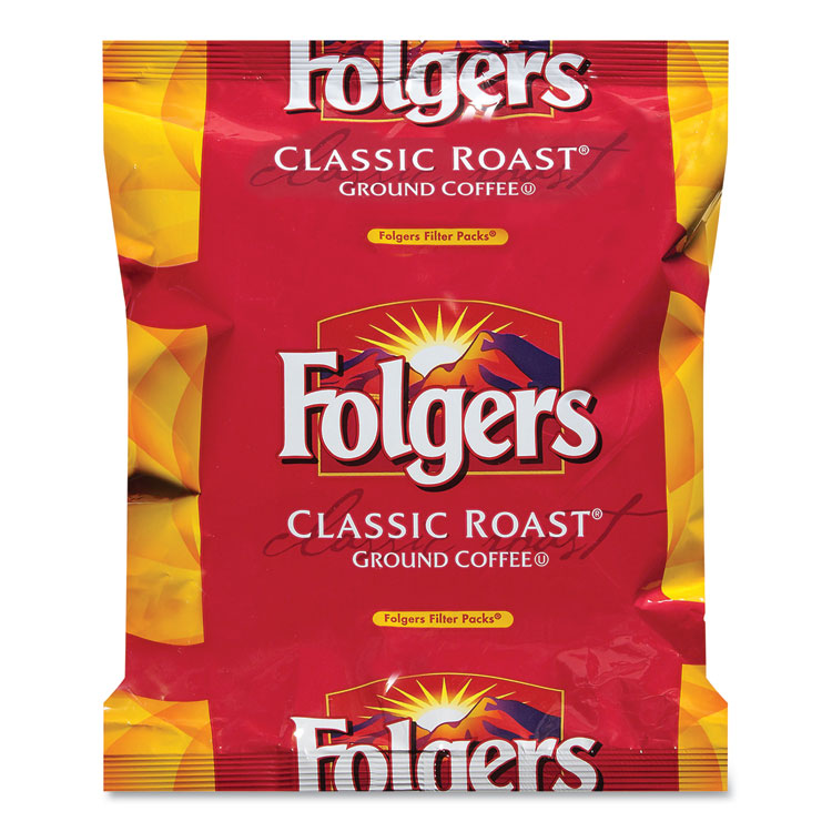 Folgers - Coffee Filter Packs, Classic Roast, .9 oz, 10 Filters/Pack, 4 Packs/Carton