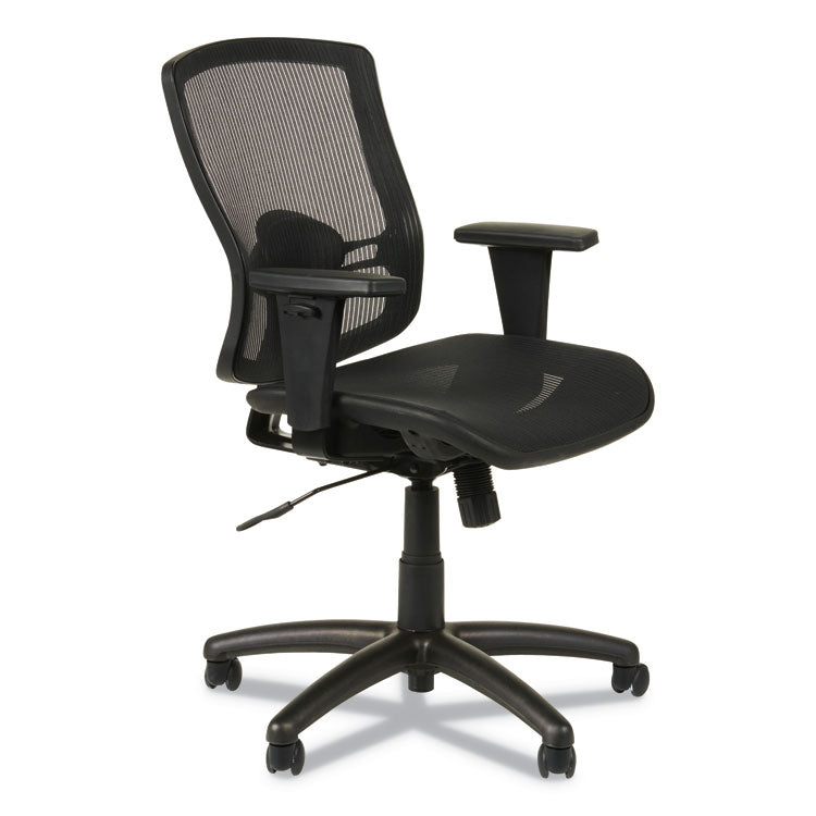 Alera - Alera Etros Series Suspension Mesh Mid-Back Synchro Tilt Chair, Supports Up to 275 lb, 15.74" to 19.68" Seat Height, Black