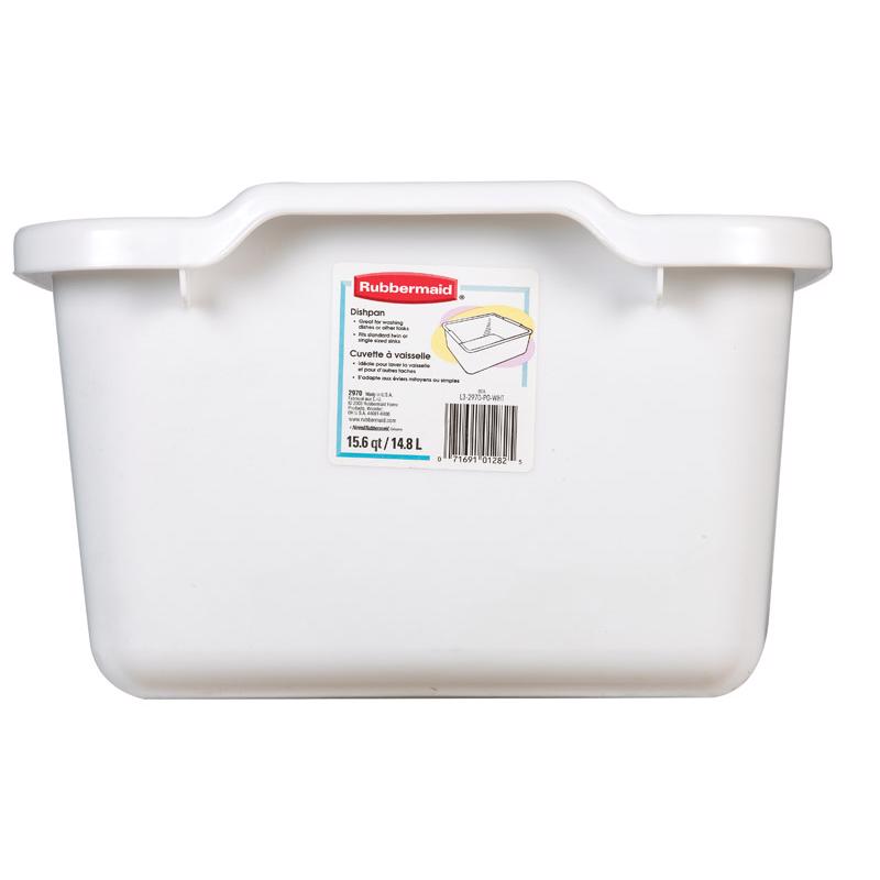 RUBBERMAID - Rubbermaid 15.5 in. L X 12.75 in. W X 7.75 in. H White Plastic Dish Pan