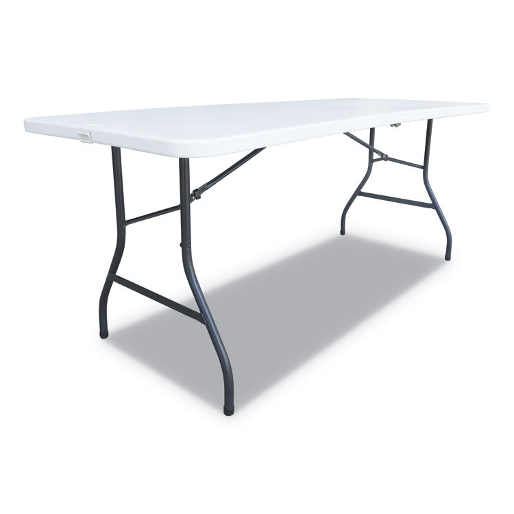 Alera - Fold-in-Half Resin Folding Table, Rectangular, 72w x 29.63d x 29.25h, White