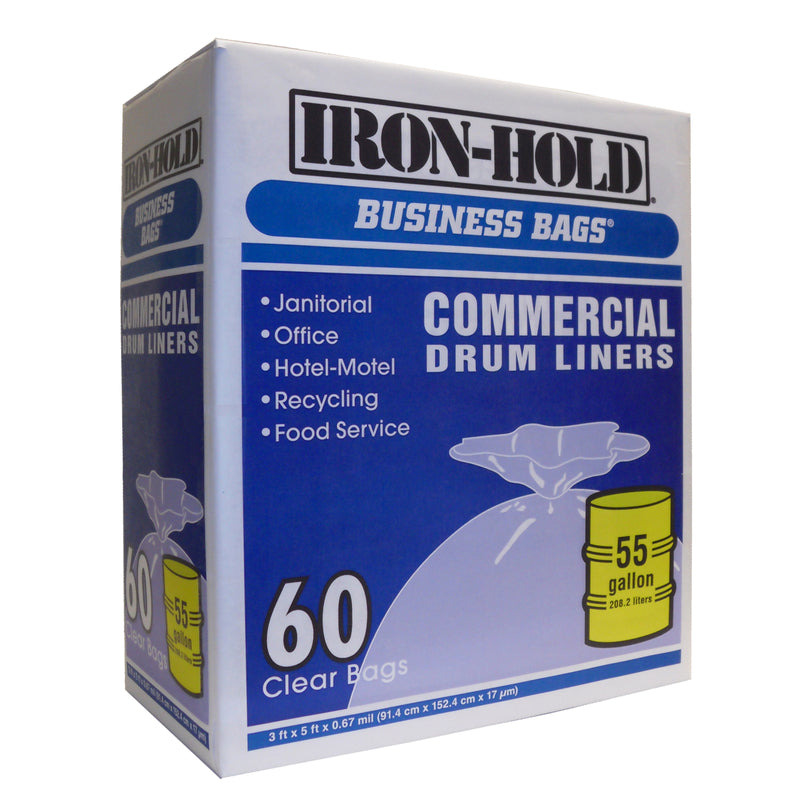 IRON-HOLD - Iron-Hold 55 gal Drum Liners Twist Tie 60 pk 0.67 mil