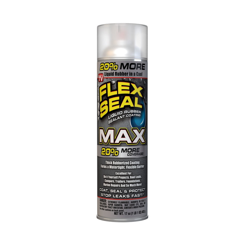 FLEX SEAL FAMILY OF PRODUCTS - Flex Seal Family of Products Flex Seal MAX Clear Rubber Spray Sealant 17 oz - Case of 4