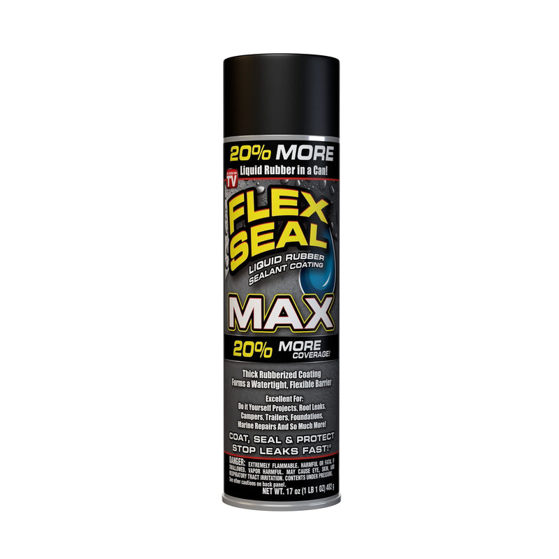 FLEX SEAL FAMILY OF PRODUCTS - Flex Seal Family of Products Flex Seal MAX Black Rubber Spray Sealant 17 oz - Case of 4