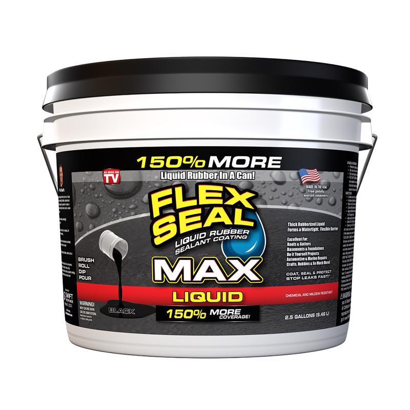 FLEX SEAL FAMILY OF PRODUCTS - Flex Seal Family of Products Flex Seal MAX Black Liquid Rubber Sealant Coating 2.5 gal