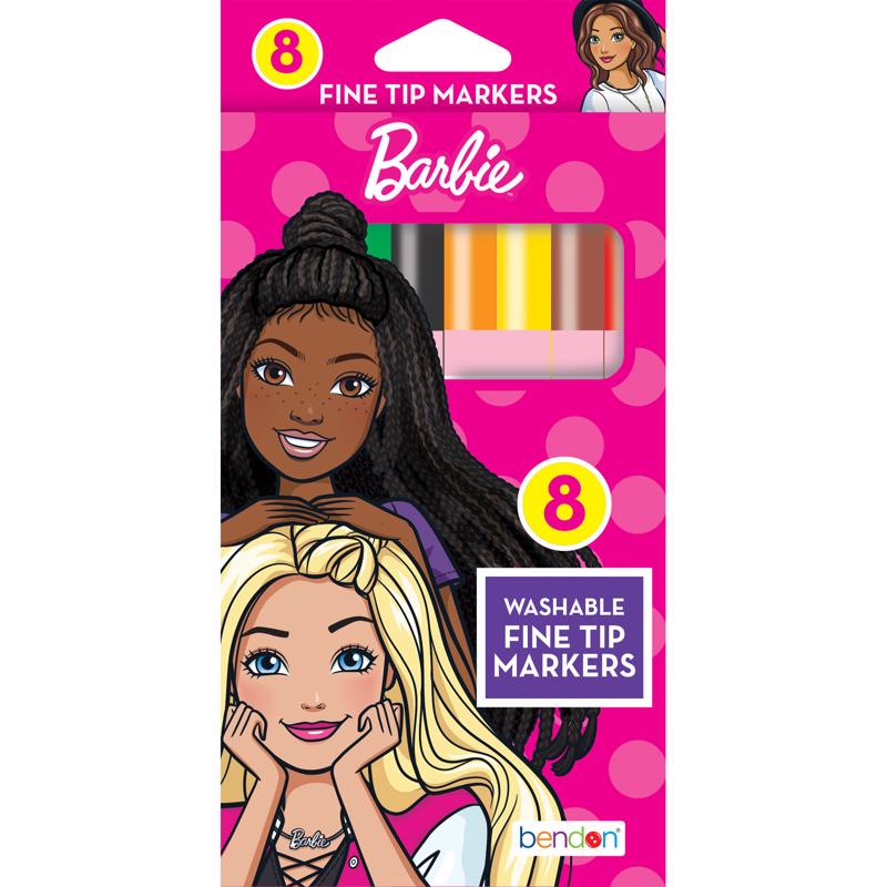 BENDON - Bendon Barbie Fine Tip Marker 8 pk