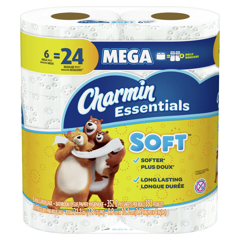 CHARMIN - Charmin Essentials Toilet Paper 6 Rolls 352 sheet - Case of 3
