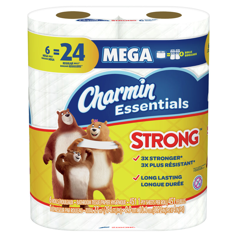 CHARMIN - Charmin Strong Toilet Paper 6 Rolls 451 sheet - Case of 3