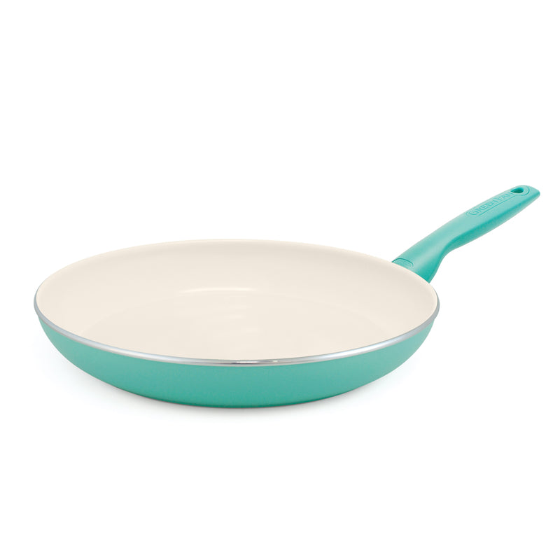 THE COOKWARE COMPANY - GreenPan Rio Ceramic Coated Aluminum Fry Pan 12 in. Turquoise