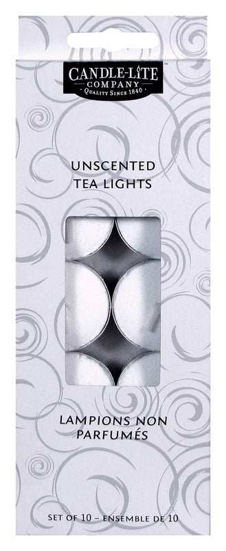 CANDLE LITE - Candle Lite White Unscented Scent Tea Light Candle - Case of 12