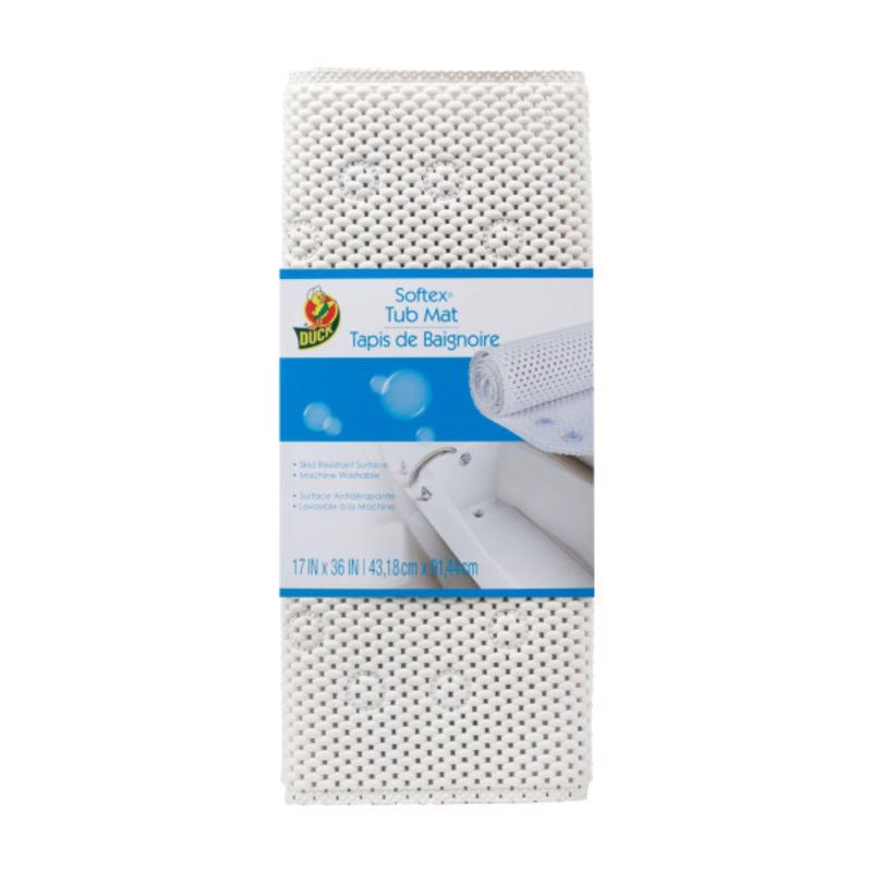 DUCK - Duck Softex 17 in. L X 36 in. W White Polypropylene Bath Mat Latex Free