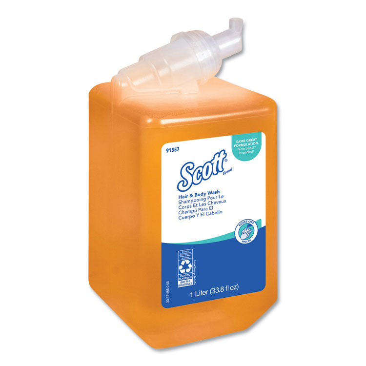 Scott - Essential Hair and Body Wash, Citrus Floral, 1 L Bottle, 6/Carton