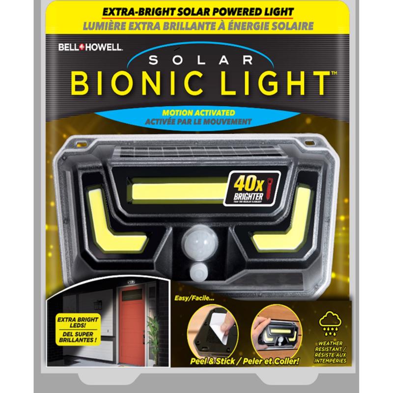 BELL + HOWELL - Bell + Howell Bionic Light Motion-Sensing Solar Powered LED Gray Security Light