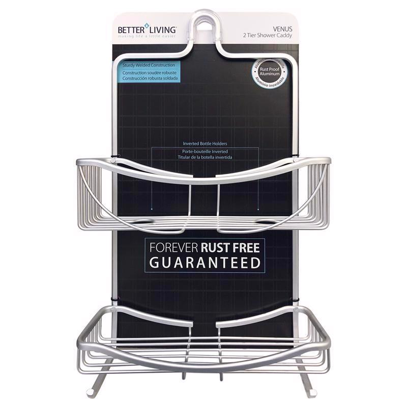BETTER LIVING - Better Living Venus 19.5 in. H X 4.5 in. W X 11 in. L Gray Shower Caddy