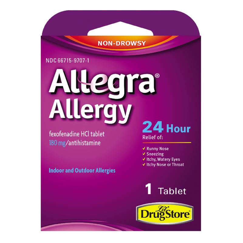 ALLEGRA - Allegra 180 mg Allergy Relief 1 pk - Case of 6