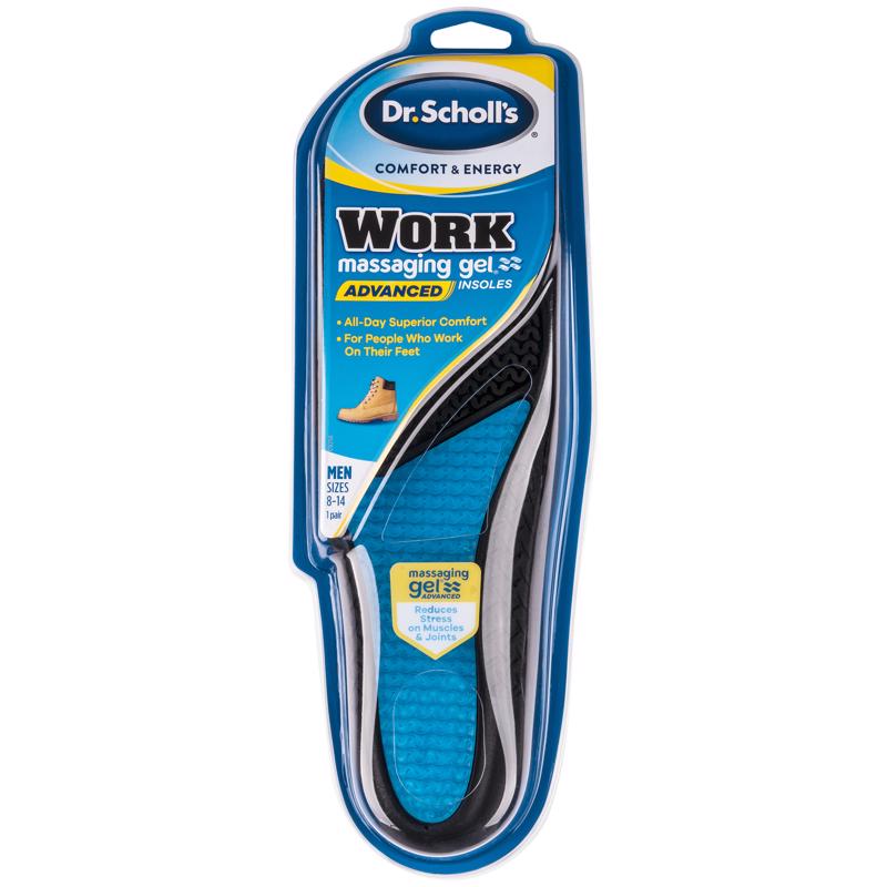 DR SCHOLL'S - Dr Scholl's Work Massaging Gel Men's Insoles 8-14 Blue 1 pair
