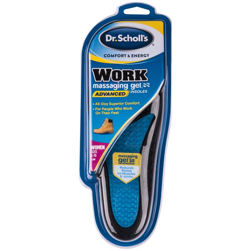 DR SCHOLL'S - Dr Scholl's Work Massaging Gel Women's Insoles 6-10 Blue 1 pair