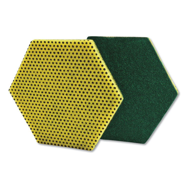 Scotch-Brite - Dual Purpose Scour Pad, 5 x 5, Green/Yellow, 15/Carton