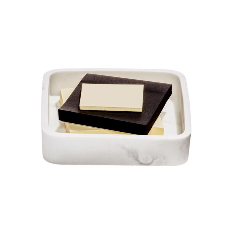 INTERDESIGN - InterDesign Dakota White Marble Plastic Bathroom Tray