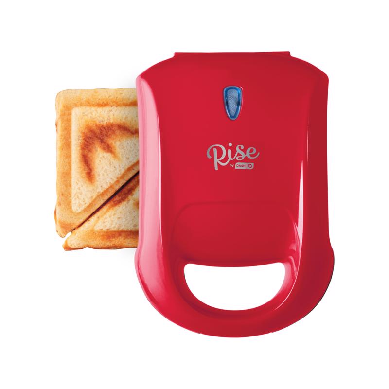 RISE BY DASH - Rise by Dash 7.8 in. L X 6.2 in. W Metal Nonstick Surface Red Sandwich Grill