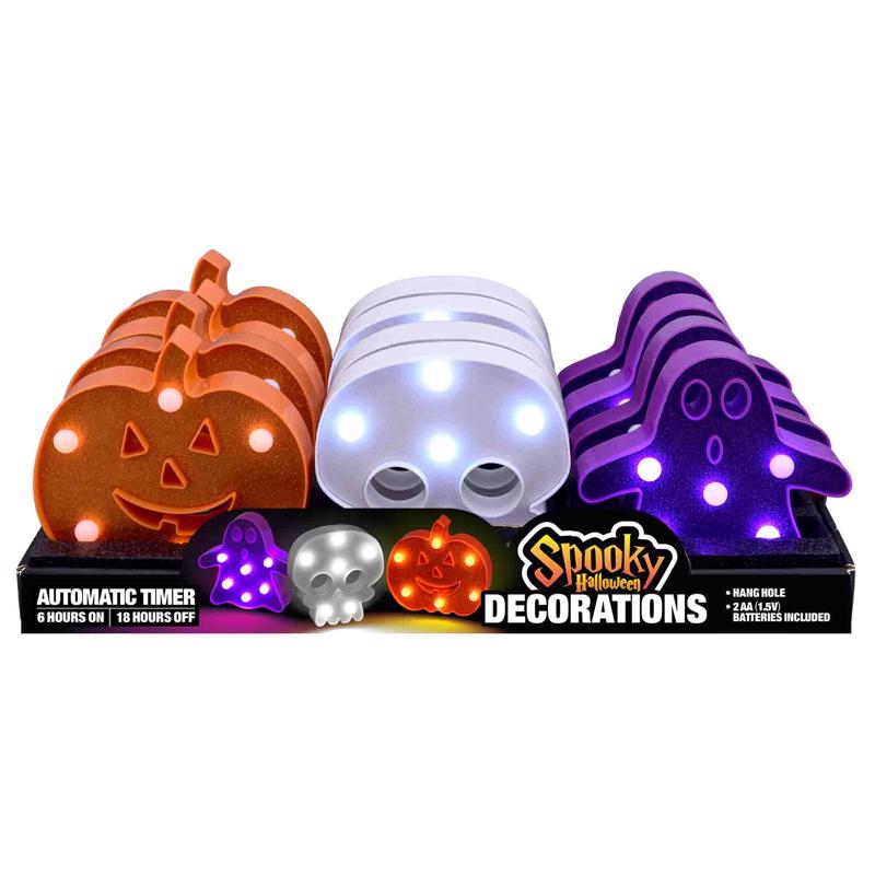 MAGIC SEASONS - Magic Seasons 4.5 in. LED Spooky Halloween Decor - Case of 12
