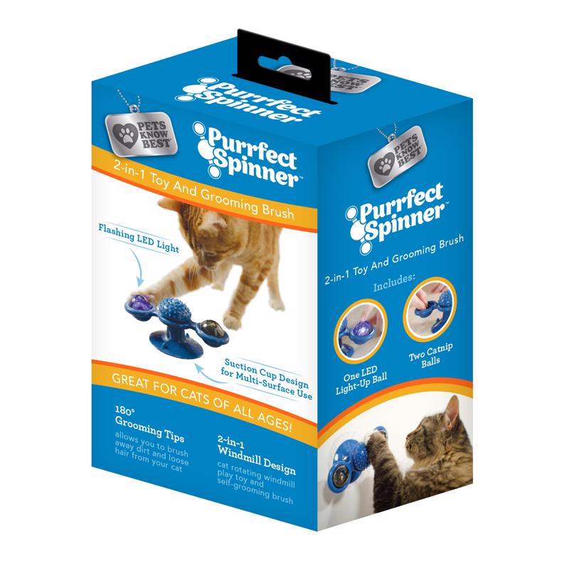 PURRFECT SPINNER - Purrfect Spinner Windmill Toy and Grooming Brush 1 pk