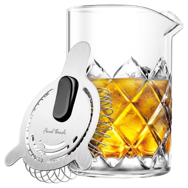 FINAL TOUCH - Final Touch 13.5 oz Clear/Silver Glass/Stainless Steel Pitcher