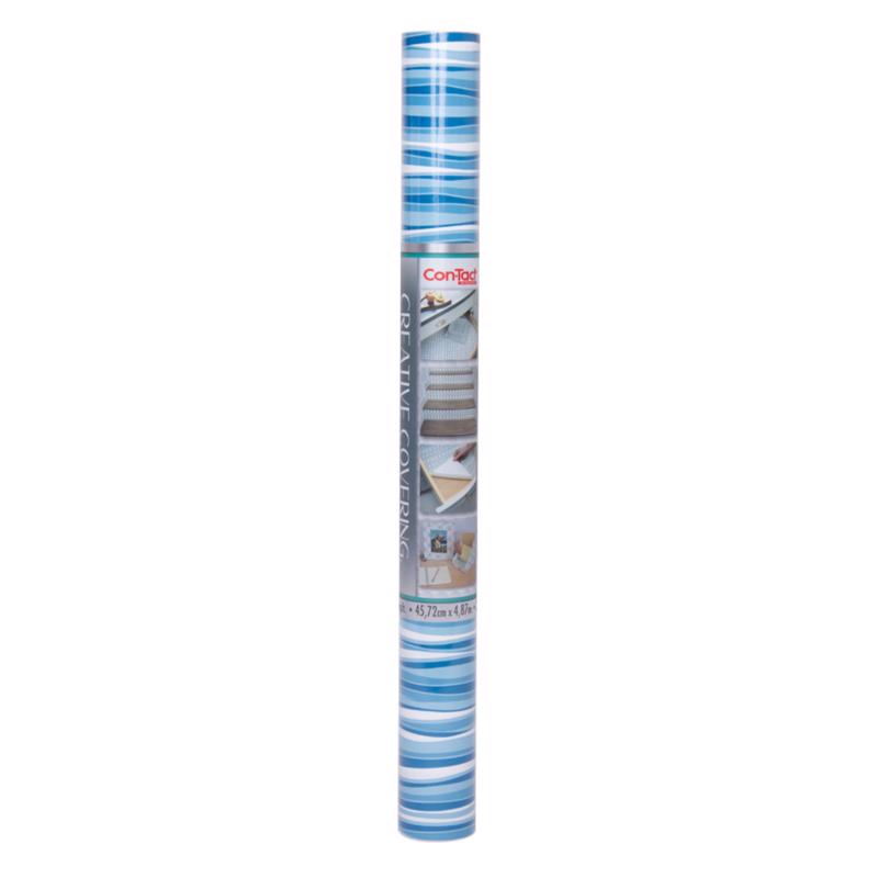 CON-TACT - Con-Tact 16 ft. L X 18 in. W Blue/White Stripes Self-Adhesive Shelf Liner - Case of 6