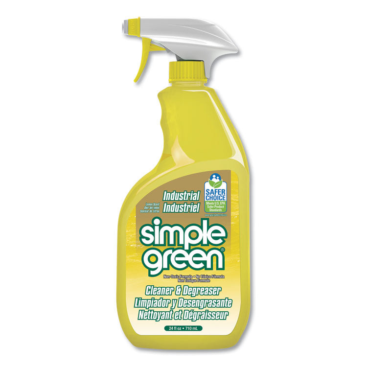 Simple Green - Industrial Cleaner and Degreaser, Concentrated, Lemon, 24 oz Spray Bottle, 12/Carton
