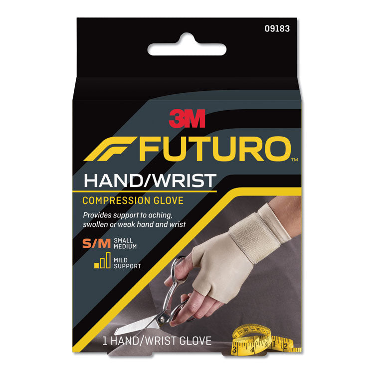 FUTURO - Energizing Support Glove, Small/Medium, Fits Palm Size 6.5" - 8.0", Tan