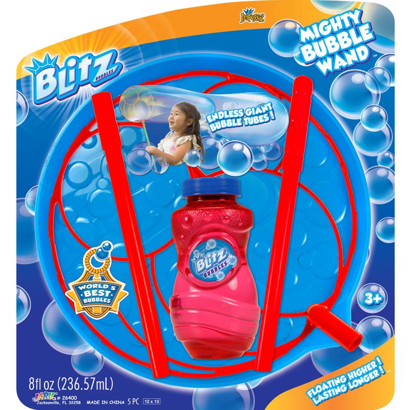 BLITZ BUBBLES - Blitz Bubbles Mighty Bubble Wand Plastic Multicolored 1 pc - Case of 6