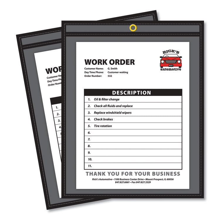 C-Line - Shop Ticket Holders, Stitched, One Side Clear, 75 Sheets, 9 x 12, 25/Box