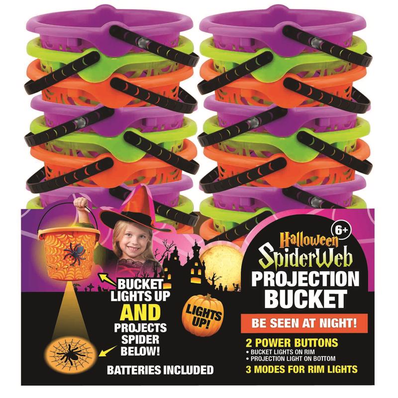 MAGIC SEASONS - Magic Seasons Halloween Spider Web LED Projection Bucket 1 pk - Case of 24