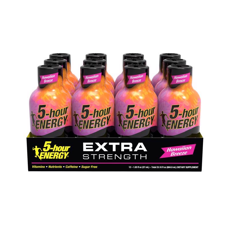 5-HOUR ENERGY - 5-hour Energy Extra Strength Sugar Free Hawaiian Breeze Energy Shot 1.93 oz - Case of 12