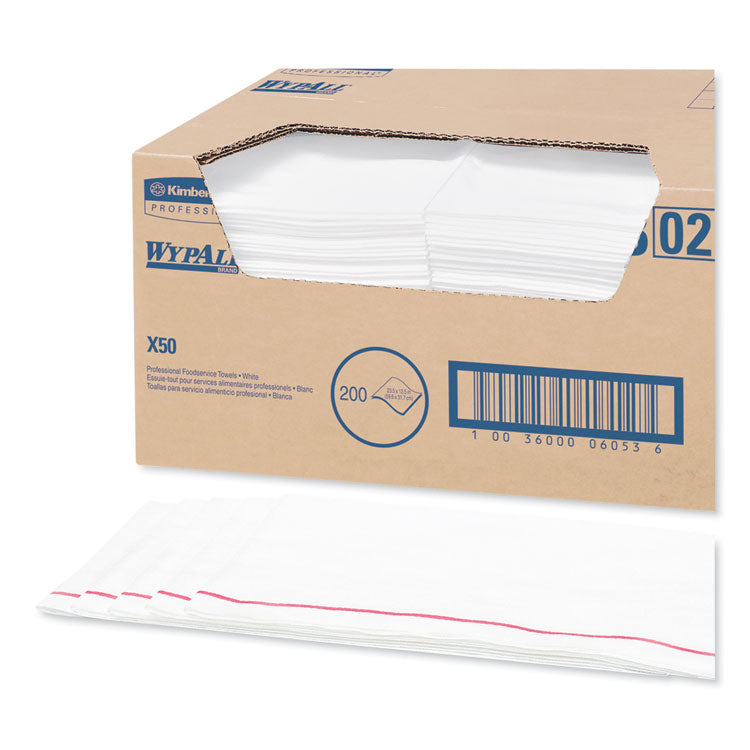 WypAll - X50 Foodservice Towels, 1/4 Fold, 23.5 x 12.5, White, 200/Carton